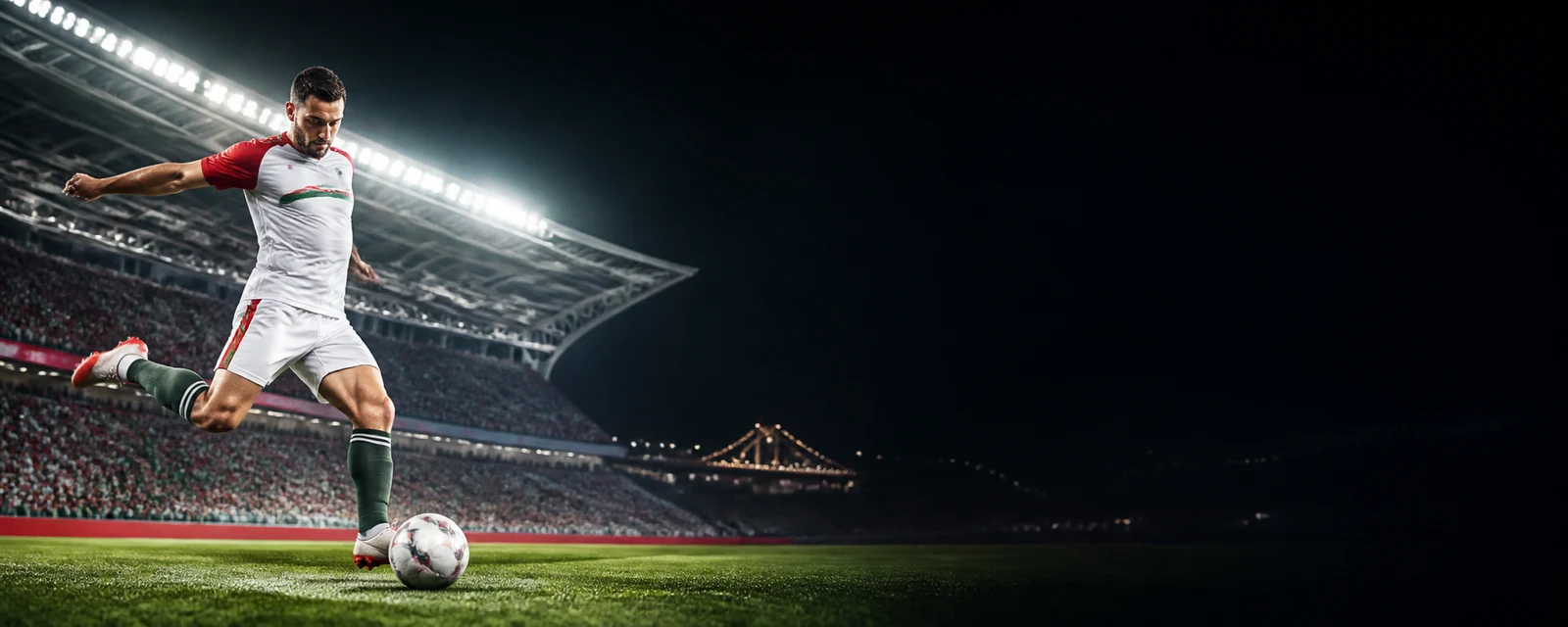 Magyar labdarúgó egy stadionban
